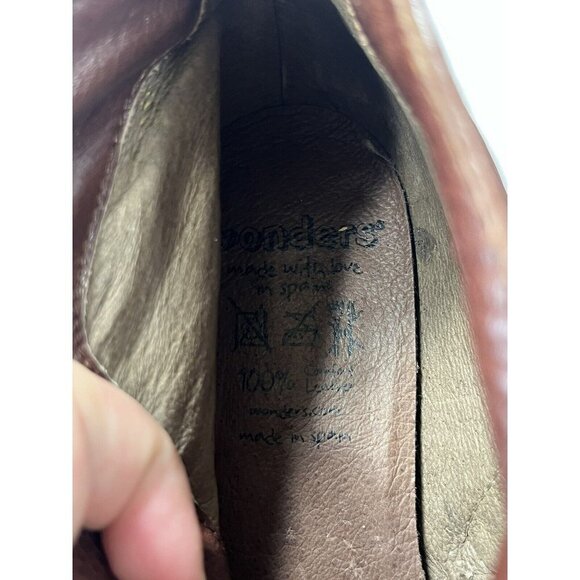 Wonders brown fold down bootie side zip Spain Genuine Leather size 10 - Picture 9 of 14
